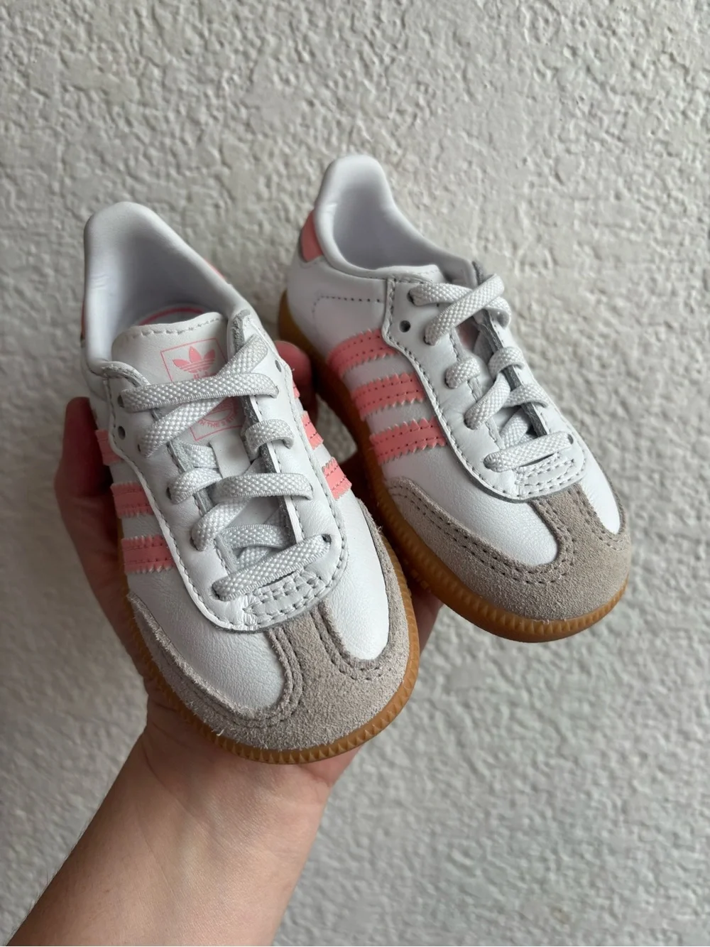 adidas Samba Kids Baby Toddler Girls Sneakers in White Pink Size 6